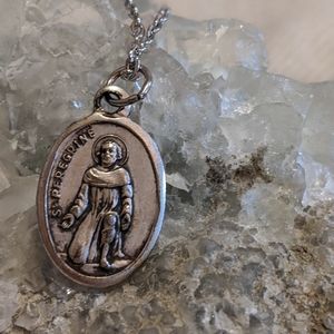 Protection St. Necklace. Religious pendant.